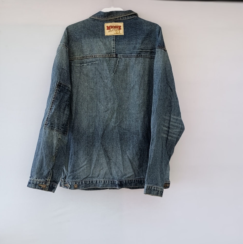 Meoshe West Indies 27 blue denim jean jacket size XL - Picture 2 of 7
